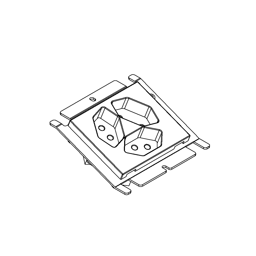 Steckdoseneinsatz für 2x FLF, inkl. 1x 3xT13 weiss