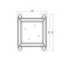 Kunststoff-Einbaubox schwarz zu UBD 100, oben: 110x110mm, unten: 180x230mm, H: 185mm