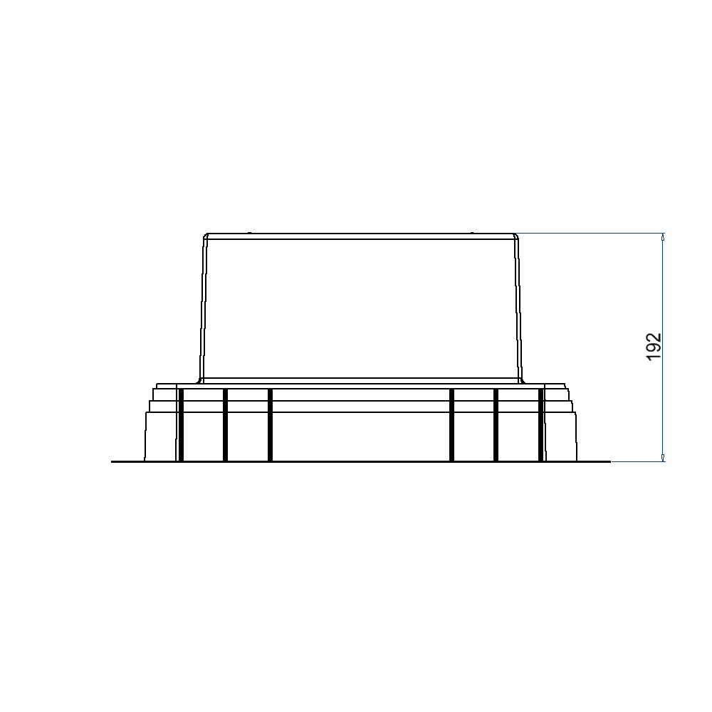 Kunststoff-Einbaubox, schwarz, zu UBD 260, oben: 270x270mm, unten: 420x420mm, H: 192mm