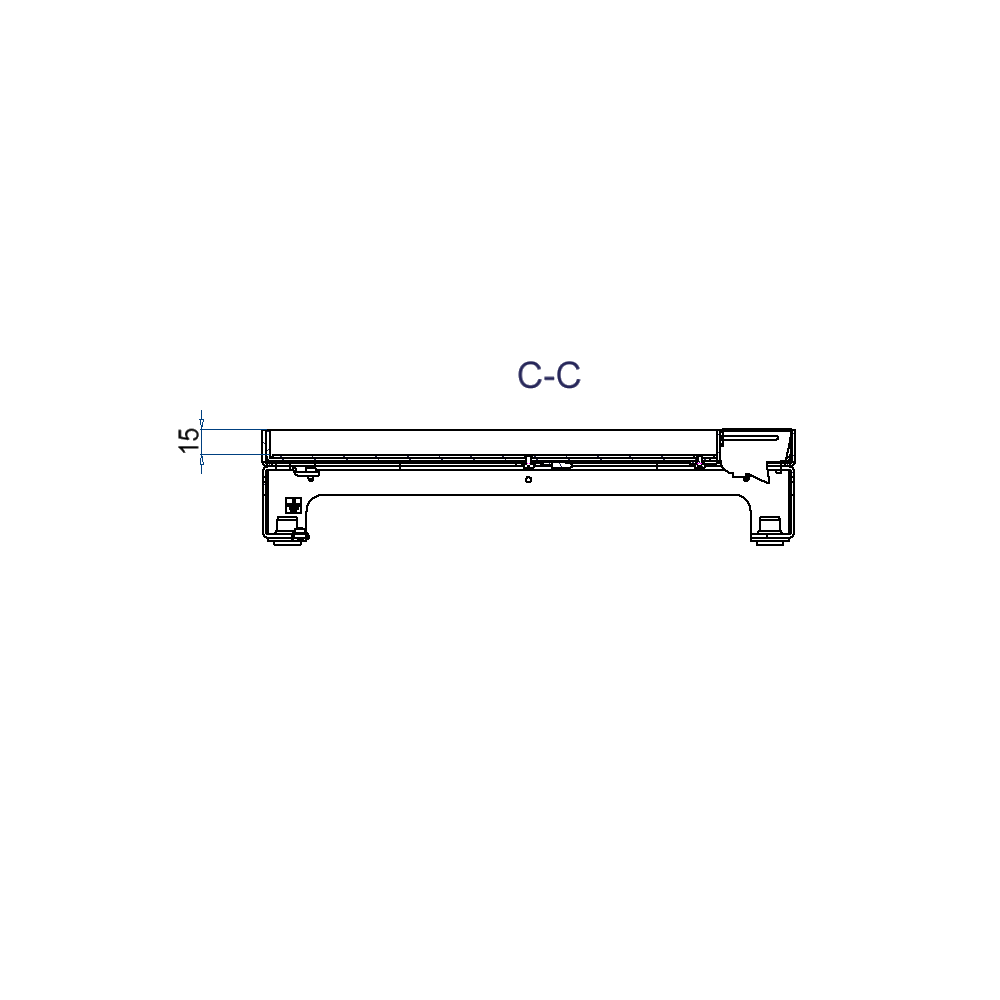 Unterflur-Bodendose UBD 320 aus Chromstahl inkl. Deckel mit Kante, 15mm Vertiefung und 1 Schnurauslass