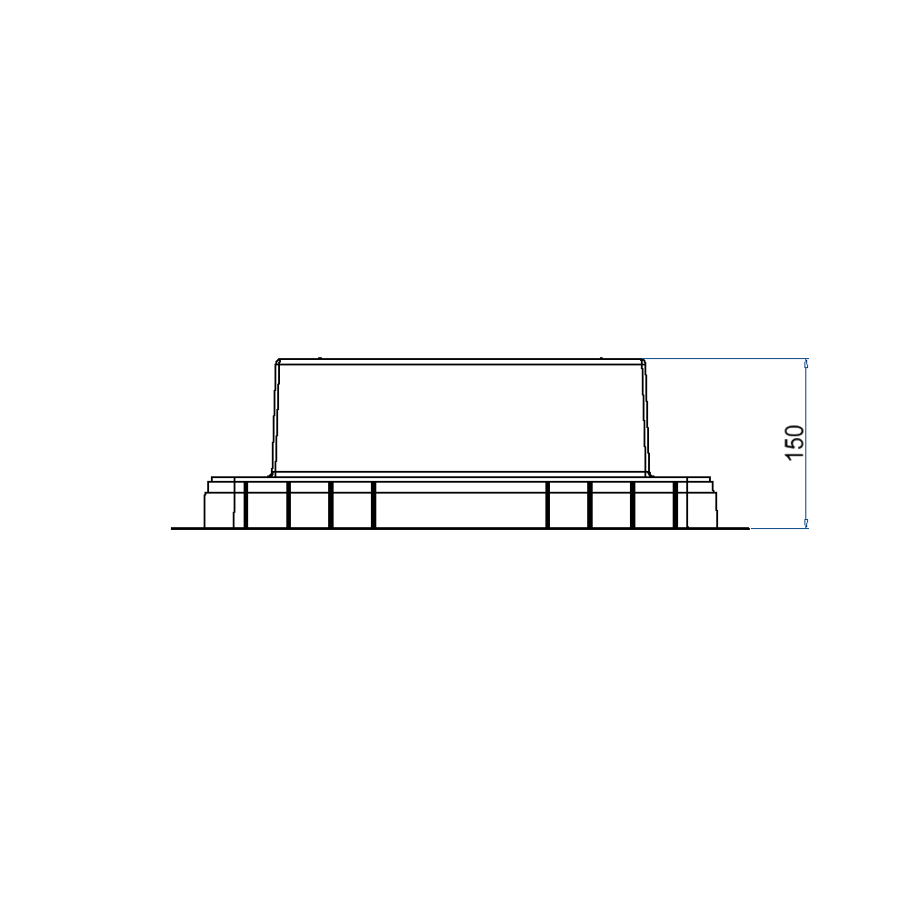 Kunststoff-Einbaubox, schwarz, zu UBD 320, oben: 330x330mm, unten: 508x508mm, H: 150mm