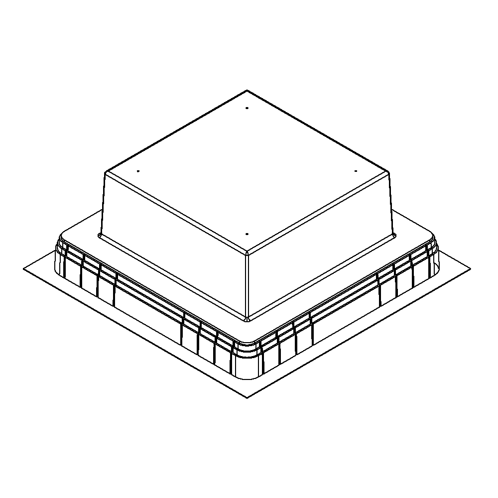 Kunststoff-Einbaubox, schwarz, zu UBD 320, oben: 330x330mm, unten: 508x508mm, H: 192mm