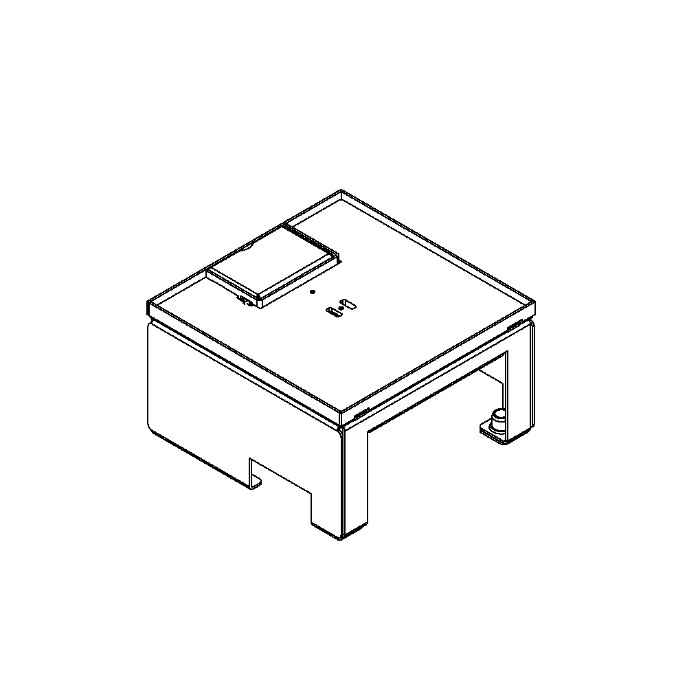 Unterflur-Bodendose UBD 160 aus Chromstahl inkl. Deckel, flach (SVZ), 5mm Vertiefung und 1 Schnurauslass