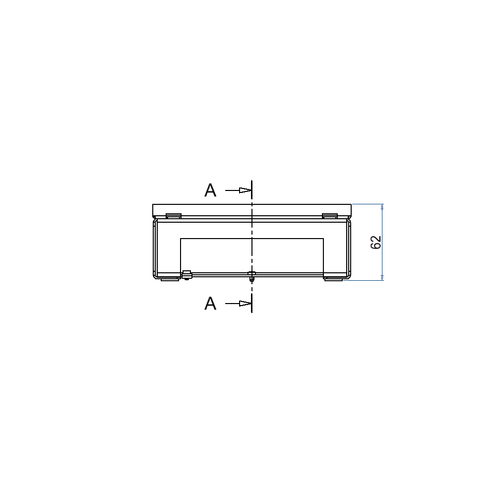 Schwerlast-Unterflur-Bodendose UBD 160 small aus Chromstahl inkl. belegtem Deckel und 4mm Verstärkungsplatte und 1 Bürstenauslass