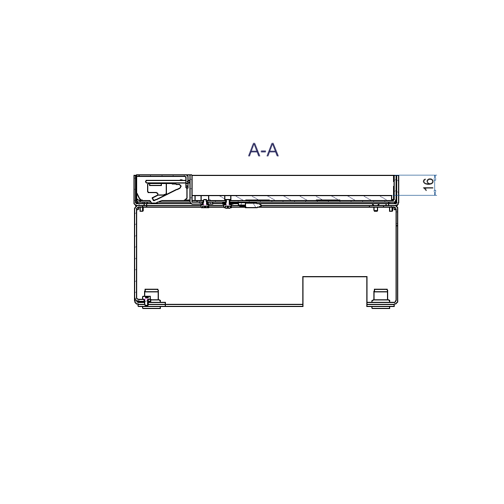 Schwerlast-Unterflur-Bodendose UBD 210 aus Chromstahl inkl. Deckel mit 4mm Verstärkungsplatte, 16mm Vertiefung und 1 Schnurauslass