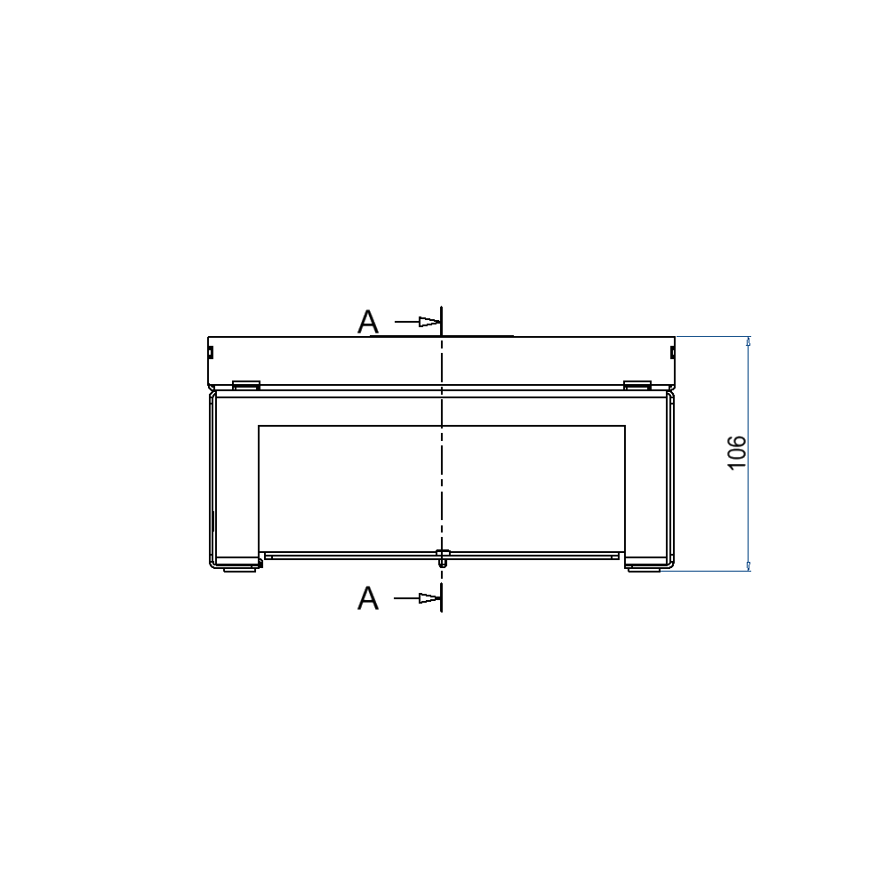 Schwerlast-Unterflur-Bodendose UBD 210 aus Chromstahl inkl. Deckel  mit 4mm Verstärkungsplatte, 16mm Vertiefung und 1 Bürstenauslass