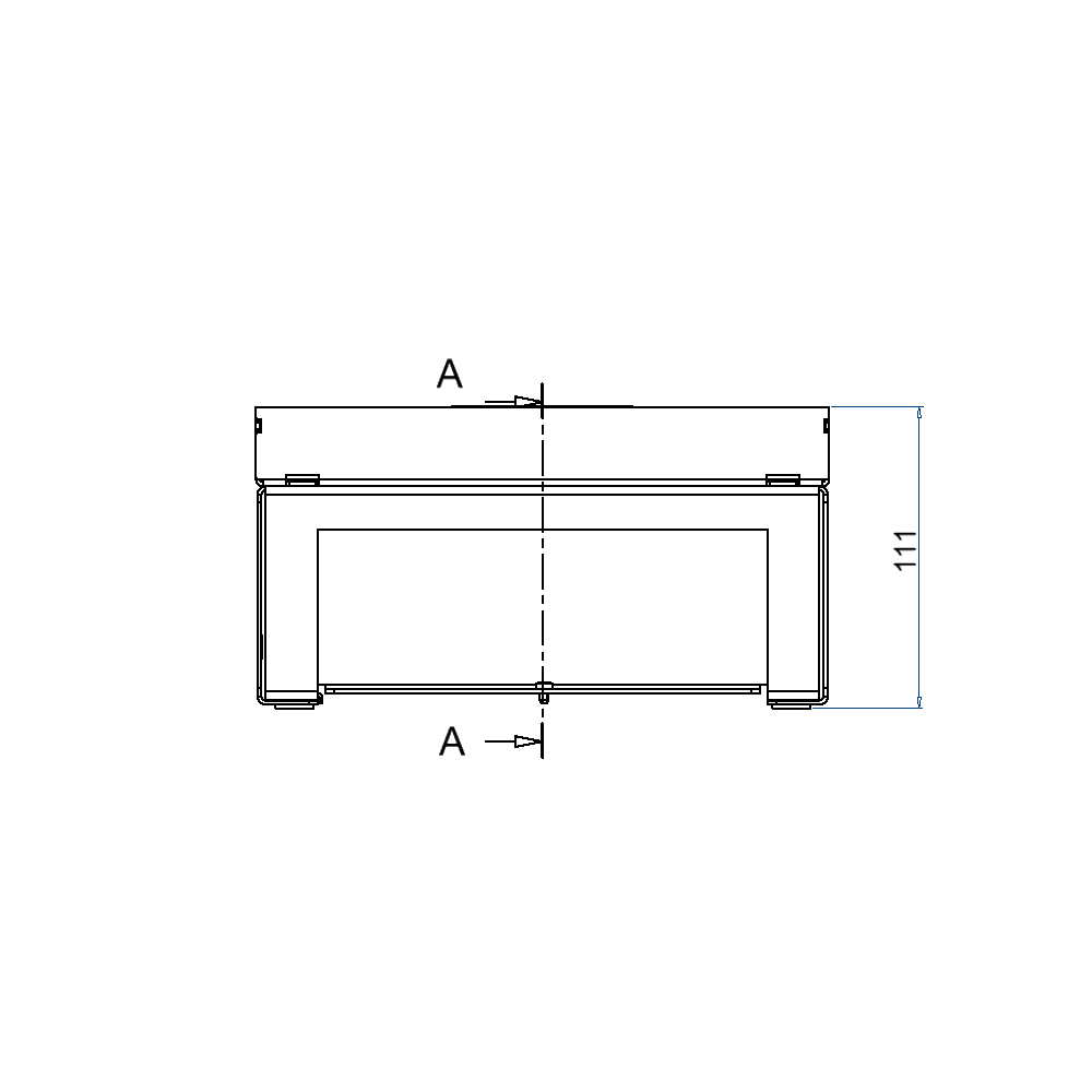 Unterflur-Bodendose UBD 210 aus Chromstahl inkl. Deckel mit 25mm Vertiefung und 1 Schnurauslass