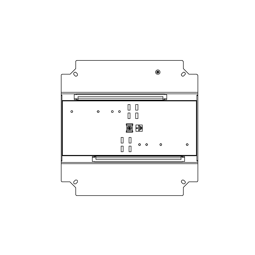 Steckdoseneinsatz für 2x3Stk. 45x45 Ausschnitte, leer