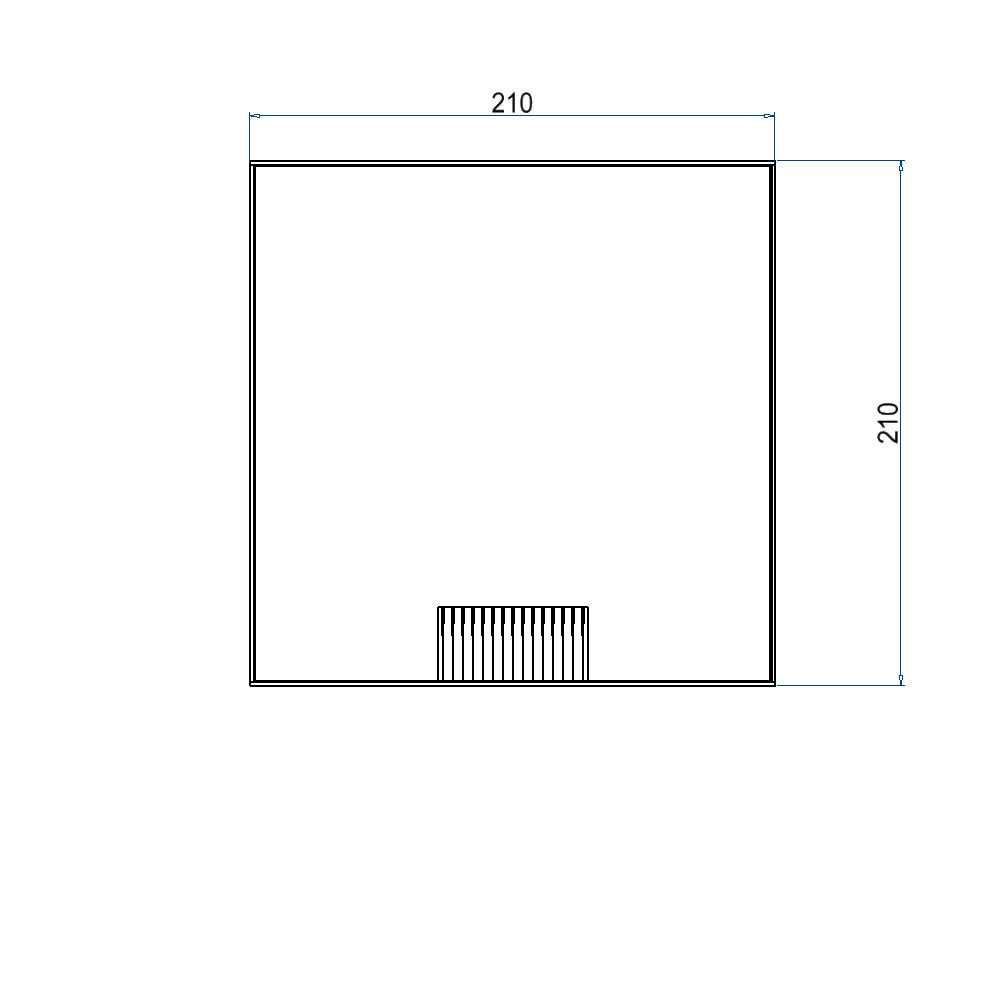 Schwerlast-Unterflur-Bodendose UBD 210 small aus Chromstahl inkl. belegtem Deckel mit 4mm Verstärkungsplatte und 1 Bürstenauslass