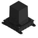 Kunststoff-Einbaubox, schwarz, inkl. Styroporklotz, oben: 110x110mm, unten: 180x230mm, H: 185mm