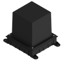 Kunststoff-Einbaubox, schwarz, inkl. Styroporklotz im Inneren, oben: 140x140mm, unten: 180x230mm, H: 185mm