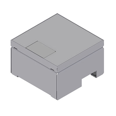 [UBD 160 157] Unterflur-Bodendose UBD 160 aus Chromstahl inkl. belegtem Deckel aus Chromstahl, geschliffen, und 1 Schnurauslass