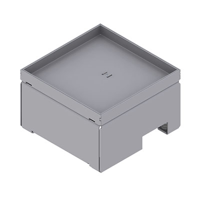 [UBD 160 159] Boîte de sol UBD 160 en acier inoxydable avec couvercle avec bord, fermé, évidement de 15mm inclus