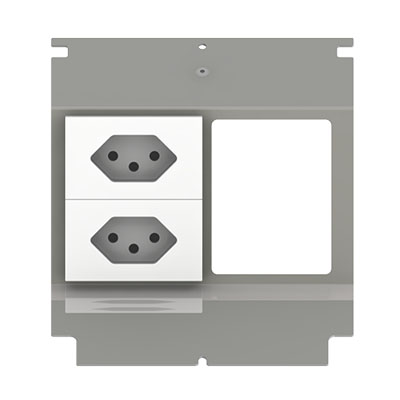 [UBD 160 166] Steckdoseneinsatz für 4 FLF inkl. 2x T13, weiss