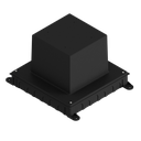 Kunststoff-Einbaubox, schwarz zu UBD 160, oben: 170x170mm, unten: 260x310mm, H: 185mm
