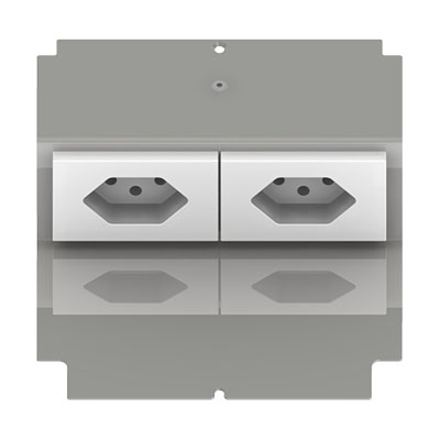 [UBD 165 177] Steckdoseneinsatz für 2 FLF inkl. 2xT13, weiss