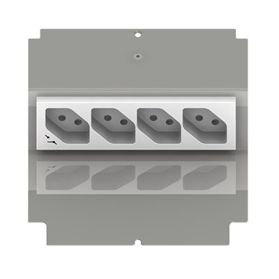 Steckdoseneinsatz für 2 FLF inkl. 1x 4xT13/s, weiss