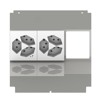 Steckdoseneinsatz für 6 FLF inkl. 1x 3xT13, weiss, + 1x 3xT13/s, weiss