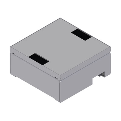 [UBD 210 203] Unterflur-Bodendose UBD 210 aus Chromstahl inkl. belegtem Deckel aus Chromstahl, geschliffen, und 2 Bürstenauslässen