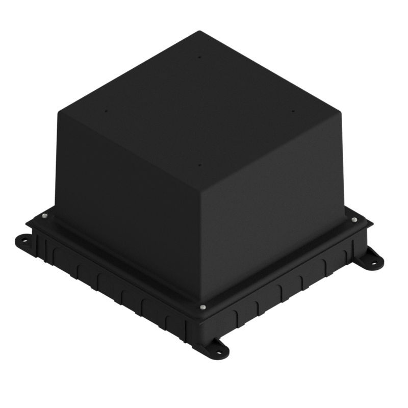 Kunststoff-Einbaubox schwarz zu UBD 210, oben: 220x220mm, unten: 260x310mm, H: 185mm