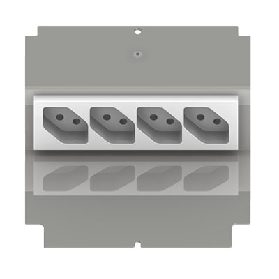 Steckdoseneinsatz für 2 FLF inkl. 1x 4xT13, weiss