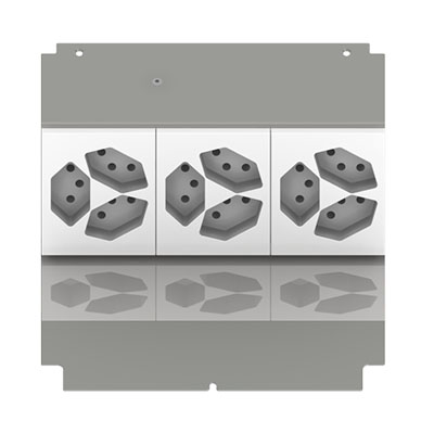 Steckdoseneinsatz für 6 FLF inkl. 3x 3xT13, weiss