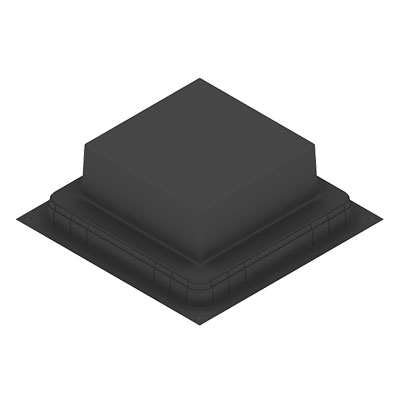 Boîte d'encastrement plastique noir pour UBD 260, en haut: 270x270mm, en bas: 420x420mm, H: 150mm 