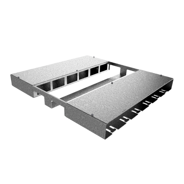 Boîte double pour 2x6 FLF horizontale en AGS 1.25mm, vide