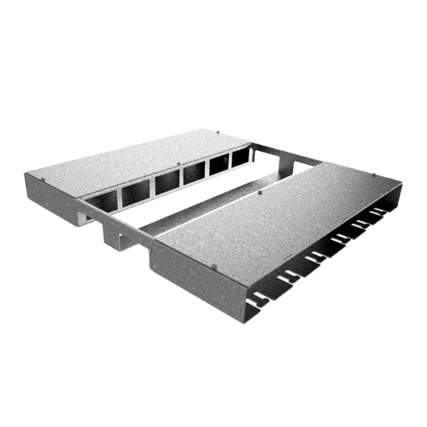 Doppelbox für 2x6 FLF horizontal aus SVZ 1.25mm, leer