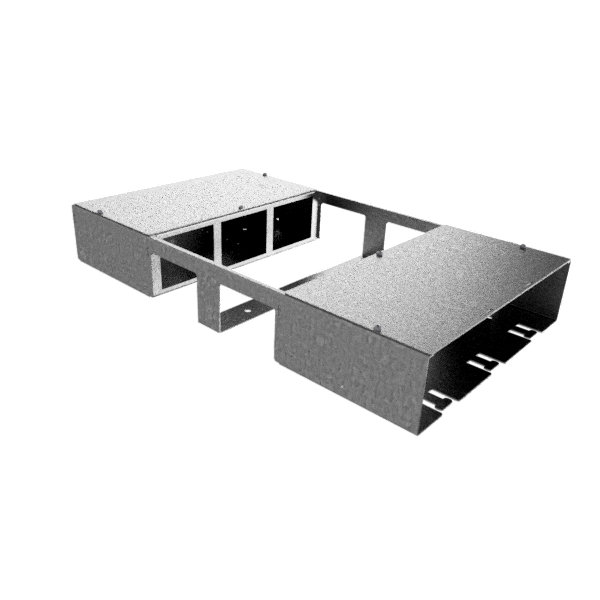 [DBV 200 600] Boîte double pour 2x6 FLF verticale en AGS 1.25mm, vide