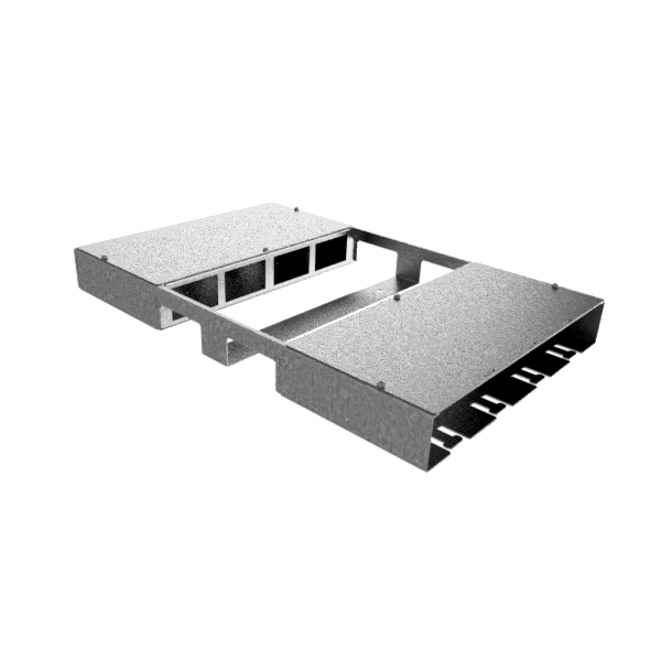 [DBH 200 400] Boîte double pour 2x4 FLF horizontale en AGS 1.25mm, vide