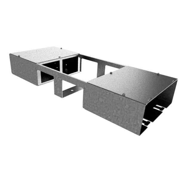 Boîte double pour 2x4 FLF verticale en AGS 1.25mm, vide