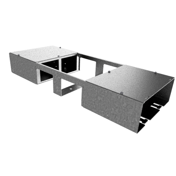 Doppelbox für 2x4 FLF vertikal aus SVZ 1.25mm, leer