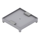 [UBD 320 317] Unterflur-Bodendose UBD 320 aus Chromstahl inkl. Deckel mit Kante, 15mm Vertiefung und 2 Schnurauslässen
