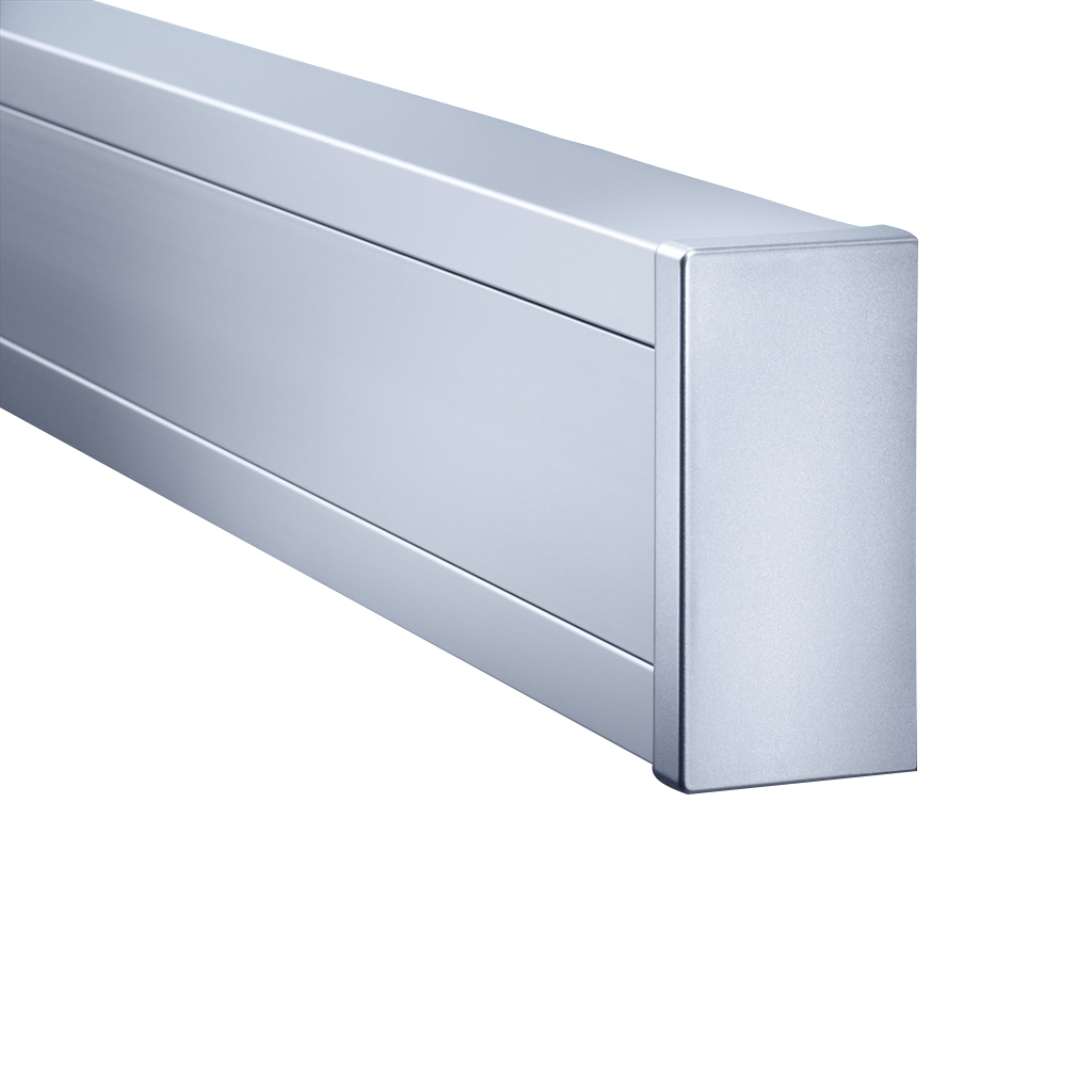 Endstück zu Brüstungskanal BRW 60x170/80 BRA-ES-3, 3-seitig übergreifend, Aluminium reinweiss RAL 9010