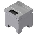 [UBD 100 101] Boîte de sol en acier inoxydable couvercle avec bord, fermé, évidement de 15mm et 1 sortie de brosse inclus
