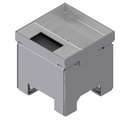 Boîte de sol en acier inoxydable couvercle avec bord, fermé, évidement de 15mm et 1 sortie de brosse inclus