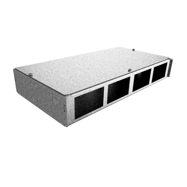 Anschlussbox DBH 100 für 4 FLF horizontal aus SVZ, leer