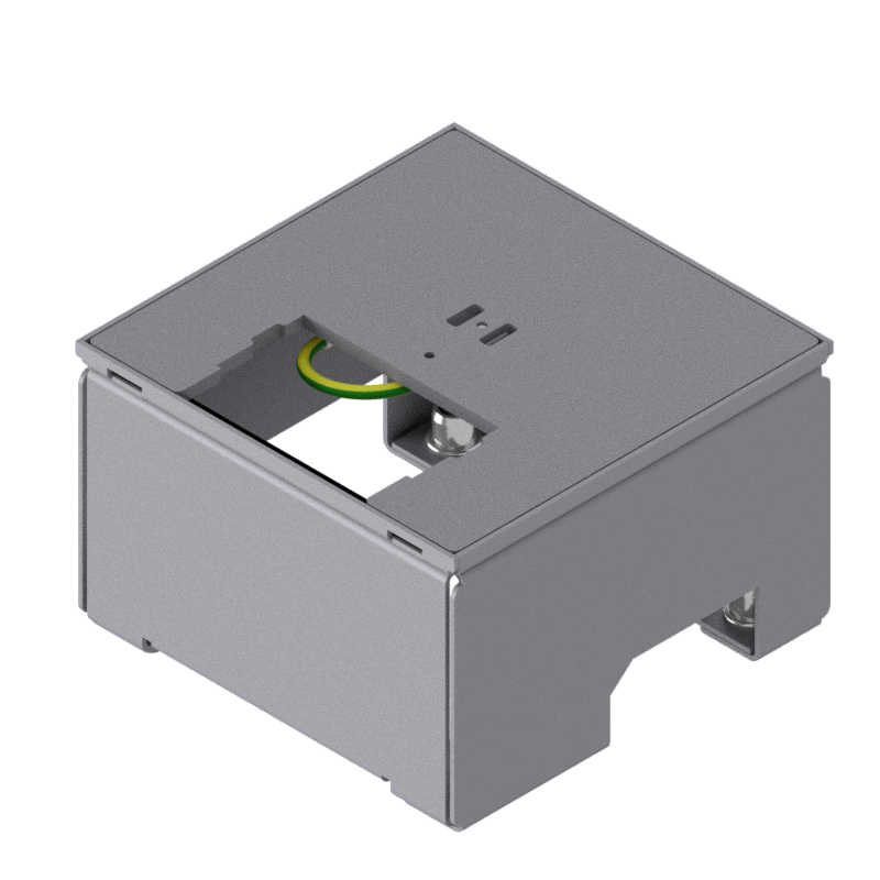 [UBD 132 001] Boîte de sol UBD 130 avec couvercle en 4mm AGS, sans bord (de protection) avec découpe
