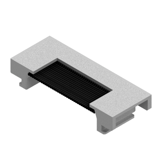 Bürstenhalter schmal aus Kunststoff, Silbergrau