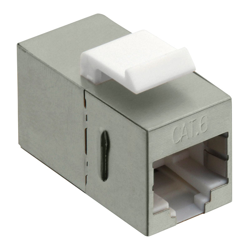 Keystone connecteur RJ45 Cat.6 entièrement blindé avec connexion par encliquetage, silver, 