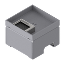 Boîte de sol UBD 130 en acier inoxydable, couvercle avec bord, fermé, évidement de 20mm et 1 sortie de brosse inclus