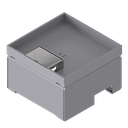 [UBD 162 201] Unterflur-Bodendose UBD 160 aus Chromstahl inkl. Deckel mit Kante, 20mm Vertiefung und 1 Schnurauslass