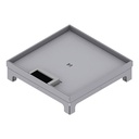 [UBD 260 256] Unterflur-Bodendose UBD 260 aus Chromstahl inkl. Deckel mit Kante, 15mm Vertiefung und 1 Bürstenauslass
