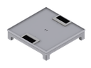 [UBD 262 258] Boîte de sol UBD 260 en acier inoxydable, couvercle inclus, plate (AGS), sans bord, évidement de 5mm et 2 sorties de brosse inclus