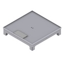 Boîte de sol UBD 260 en acier inoxydable, couvercle inclus, plate (AGS), sans bord, évidement de 5mm et 1 sortie de cordon inclus