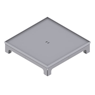 [UBD 262 259] Unterflur-Bodendose UBD 260 aus Chromstahl inkl. Blinddeckel, flach (SVZ), 5mm Vertiefung