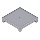 [UBD 262 259] Boîte de sol UBD 260 en acier inoxydable, couvercle inclus, plate (AGS), sans bord, évidement de 5mm 