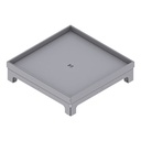 [UBD 260 259] Unterflur-Bodendose UBD 260 aus Chromstahl inkl. Blinddeckel mit Kante und 15mm Vertiefung