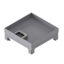 [UBD 217 252] Unterflur-Bodendose UBD 210 small aus Chromstahl inkl. Deckel mit 25mm Vertiefung und 1 Bürstenauslass
